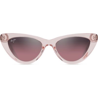 Maui Jim Lychee 52mm PolarizedPlus2® Cat Eye Sunglasses in Translucent Light Pink 