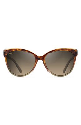 Maui Jim 'Olu 'Olu 57mm Polarized Cat Eye Sunglasses in Tortoise With Tan/Hcl Bronze