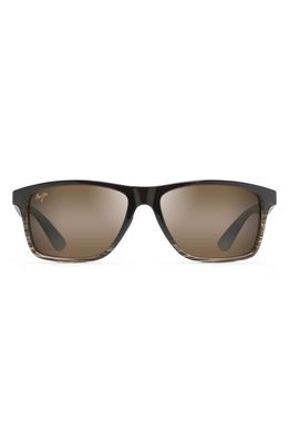 Maui Jim Onshore 58mm Polarized Rectangular Sunglasses in Chocolate Fade