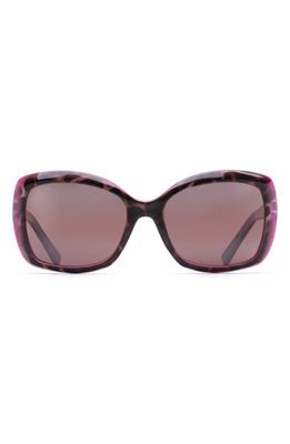 Maui Jim Orchid 56mm PolarizedPlus2 Square Sunglasses in Tortoise Raspberry/Rose