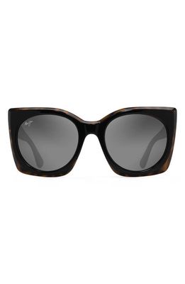 Maui Jim Pakalana 53mm Polarized Plus2 Cat Eye Sunglasses in Black With Tortoise Interior