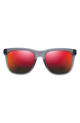 Maui Jim Pehu 55mm PolarizedPlus2 Square Sunglasses in Translucent Matte Grey