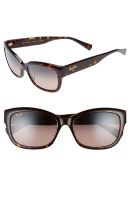 Maui Jim Plumeria 55mm PolarizedPlus2® Cat Eye Sunglasses in Dark Tortoise/Maui Rose