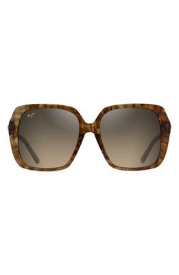 Maui Jim Poolside 55mm Polarized Square Sunglasses in Caramel Tiger