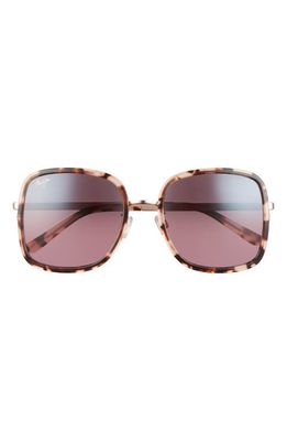 Maui Jim Pua 55mm Polarizedplus2® Square Sunglasses in Pink Tortoise With Rose Gold