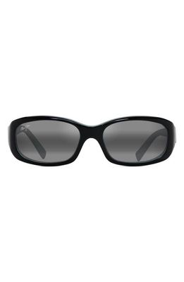 Maui Jim Punchbowl 54mm Polarized Rectangular Sunglasses in Black W/Blue