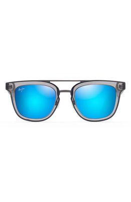 Maui Jim Relaxation Mode 49mm Polarized Square Sunglasses in Dove Grey/Blue Hawaii