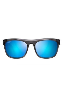 Maui Jim S-Turns 56mm Polarized Rectangle Sunglasses in Dark Translucent Grey