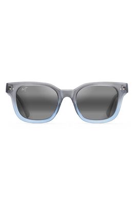 Maui Jim Shore Break 50mm Mirrored PolarizedPlus2 Square Sunglasses in Matte Blue Grey/Neutral Grey