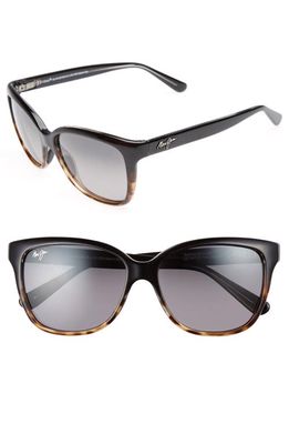 Maui Jim Starfish 56mm PolarizedPlus2® Cat Eye Sunglasses in Black/Tortoise