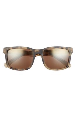 Maui Jim Stone Shack 55mm Polarized Plus® Square Sunglasses in Matte Tortoise