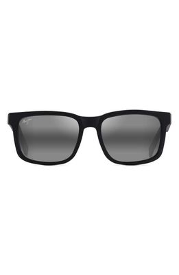 Maui Jim Stone Shack 55mm PolarizedPlus2 Square Sunglasses in Matte Black