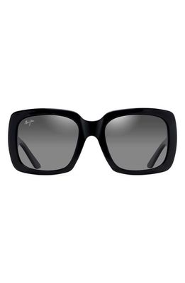 Maui Jim Two Steps 55mm PolarizedPlus2 Square Sunglasses in Black Gloss