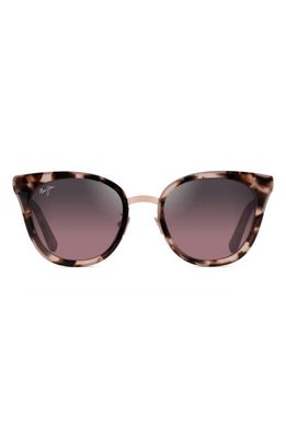 Maui Jim Wood Rose 50.5mm Polarized Cat Eye Sunglasses in Pink Tortoise With Rose Gold