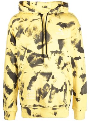 Mauna Kea abstract-print drawstring hoodie - Yellow