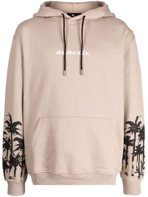 Mauna Kea Dark Palms cotton hoodie - Brown