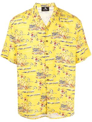 Mauna Kea graphic-print short-sleeve shirt - Yellow