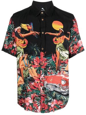 Mauna Kea Hawaiian graphic-print shirt - Black