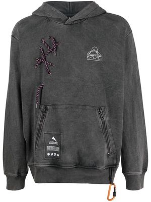 Mauna Kea lace-up detail cotton hoodie - Grey