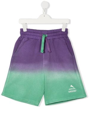 Mauna Kea logo print tie-dye track shorts - Purple