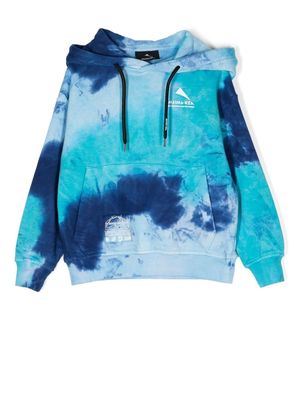 Mauna Kea tie-dye logo-print hoodie - Blue