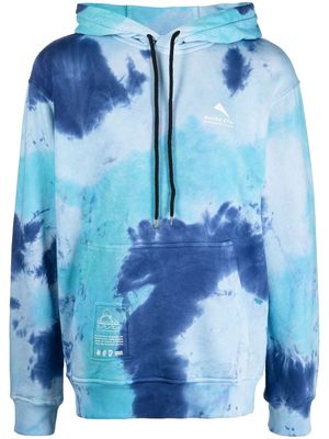Mauna Kea tie-dye print drawstring hoodie - Blue
