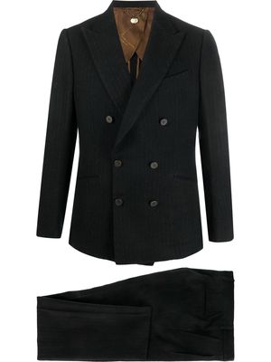 Maurizio Miri pinstripe double-breasted suit - Black