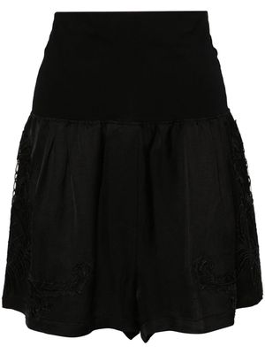 MAURIZIO MYKONOS corded lace-detailing shorts - Black