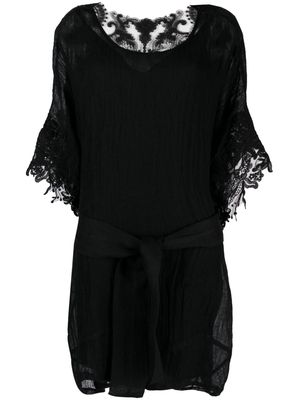 MAURIZIO MYKONOS lace-detail beach dress - Black