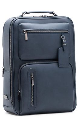 Maverick & Co. Explorer Plus Water Resistant Faux Leather Backpack in Navy