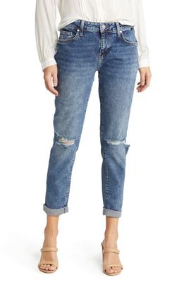 Mavi Jeans Ada Ripped Skinny Jeans in Mid Ripped Recycle Blue