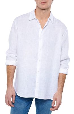 Mavi Jeans Linen Button-Up Shirt in White