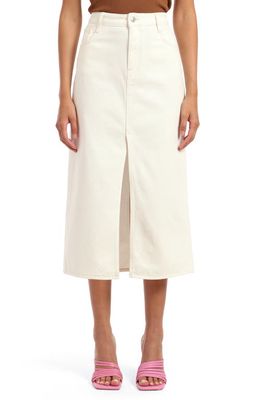 Mavi Jeans Marin Front Slit Denim Midi Skirt in Off White Denim
