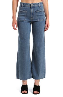 Mavi Jeans Paloma Marine Patch Pocket High Waist Wide Leg Jeans in Mid Organic Blue