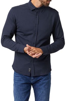 Mavi Jeans Piqué Button-Up Shirt in Mood Indigo