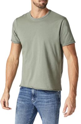 Mavi Jeans Raw Edge Cotton T-Shirt in Agave Green