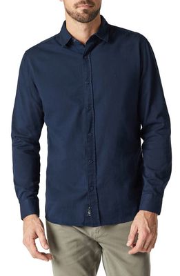 Mavi Jeans Sport Fit Solid Cotton Snap-Up Shirt in Night Sky