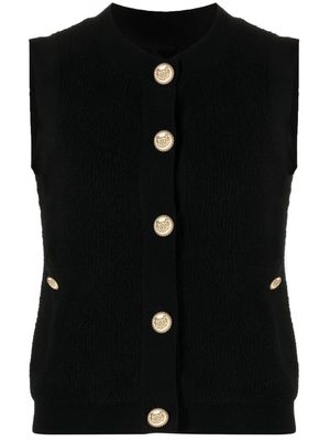 Max & Moi Curly sleeveless cashmere vest - Black
