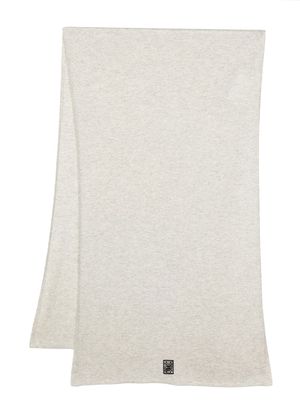 Max & Moi logo-patch cashmere scarf - Grey