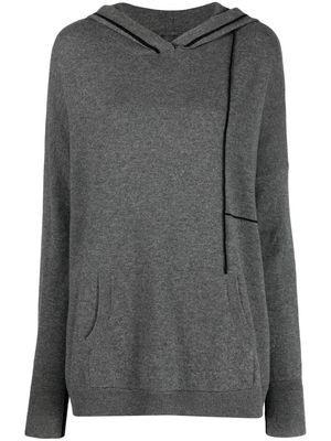 Max & Moi thread-detail cashmere hoodie - H22DARKGREY