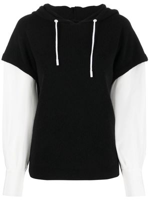 Max & Moi two-tone drawstring hoodie - Black