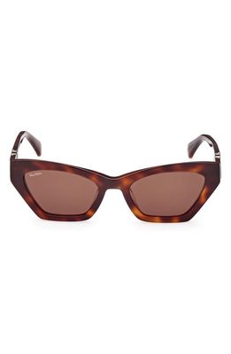 Max Mara 52mm Cat Eye Sunglasses in Dark Havana /Brown