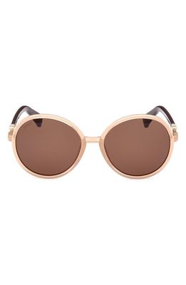 Max Mara 58mm Gradient Round Sunglasses in Beige/Other /Gradient Brown