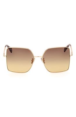 Max Mara 59mm Gradient Butterfly Sunglasses in Shiny Gold/grad Brown