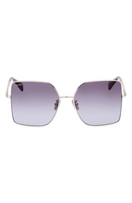 Max Mara 59mm Gradient Butterfly Sunglasses in Shiny Palladium/grad Blue