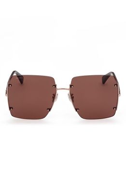 Max Mara 60mm Geometric Sunglasses in Bronze/Other /Brown