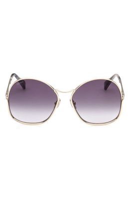 Max Mara 60mm Geometric Sunglasses in Gold /Gradient Smoke