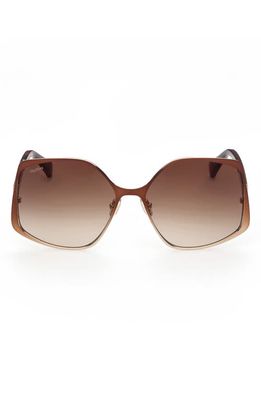 Max Mara 60mm Gradient Geometric Sunglasses in Brown/Gradient Brown