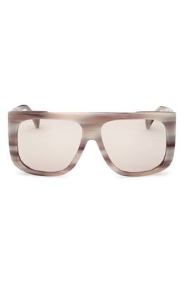 Max Mara 60mm Shield Sunglasses in Grey/Other /Brown