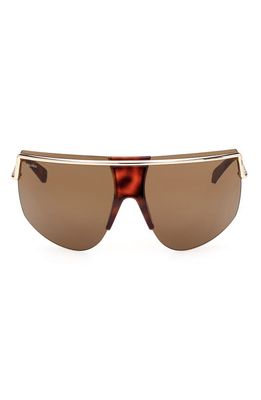 Max Mara 70mm Shield Sunglasses in Gold /Brown
